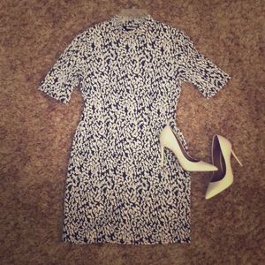 Cato Leopard Print Fitted Winter Dress